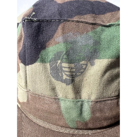 VTG 1988 US Marine Corps BDU Woodland Print 8 Point Utility Cap Size Large - Picture 7 of 10